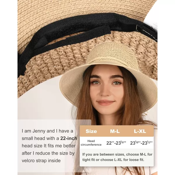 FURTALK Sun Hats for Women Beach Hat Wide Brim Handmade Straw Hat Breathable Foldable Packable Cap for Travel UPF