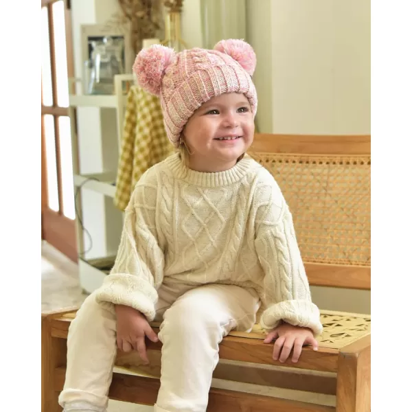 FURTALK Toddler Girls Boys Winter Hat Kids Pom Pom Beanie Hats Baby Faux Fur Pom Beanies Warm Soft Toddler Hats