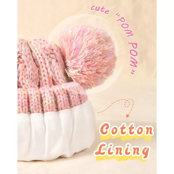 FURTALK Toddler Girls Boys Winter Hat Kids Pom Pom Beanie Hats Baby Faux Fur Pom Beanies Warm Soft Toddler Hats