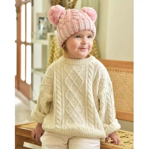FURTALK Toddler Girls Boys Winter Hat Kids Pom Pom Beanie Hats Baby Faux Fur Pom Beanies Warm Soft Toddler Hats