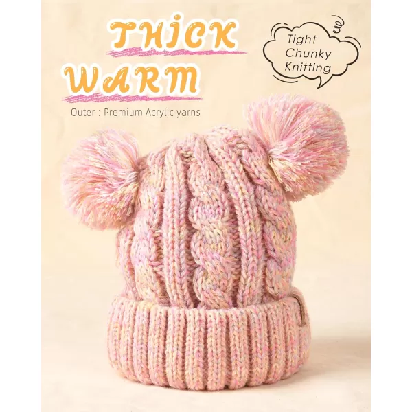 FURTALK Toddler Girls Boys Winter Hat Kids Pom Pom Beanie Hats Baby Faux Fur Pom Beanies Warm Soft Toddler Hats