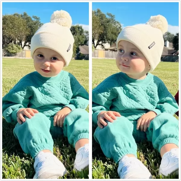 FURTALK Toddler Winter Hat Baby Boys Girls Pom Pom Beanie Hat Double Layer Kids Knit Winter Pom Hats