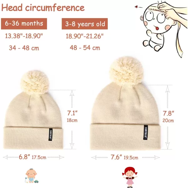 FURTALK Toddler Winter Hat Baby Boys Girls Pom Pom Beanie Hat Double Layer Kids Knit Winter Pom Hats