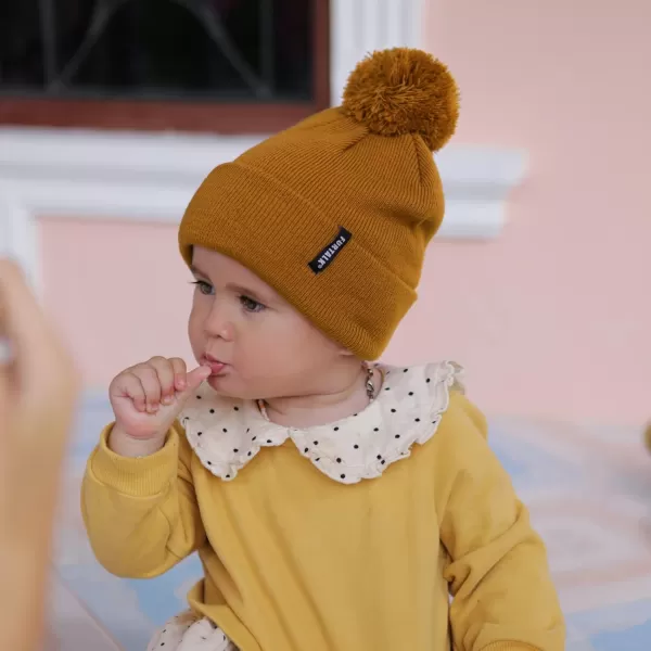 FURTALK Toddler Winter Hat Baby Boys Girls Pom Pom Beanie Hat Double Layer Kids Knit Winter Pom Hats