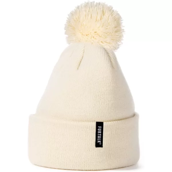 FURTALK Toddler Winter Hat Baby Boys Girls Pom Pom Beanie Hat Double Layer Kids Knit Winter Pom Hats