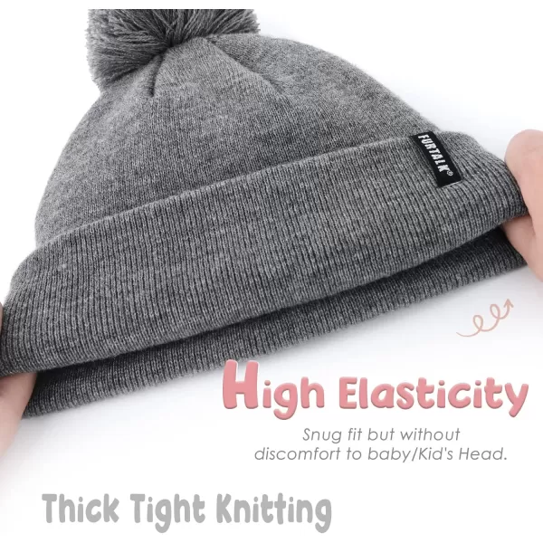 FURTALK Toddler Winter Hat Baby Boys Girls Pom Pom Beanie Hat Double Layer Kids Knit Winter Pom Hats