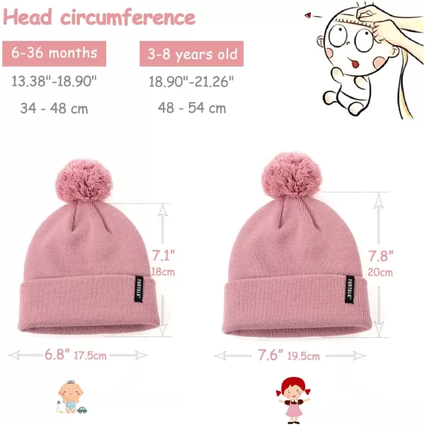 FURTALK Toddler Winter Hat Baby Boys Girls Pom Pom Beanie Hat Double Layer Kids Knit Winter Pom Hats
