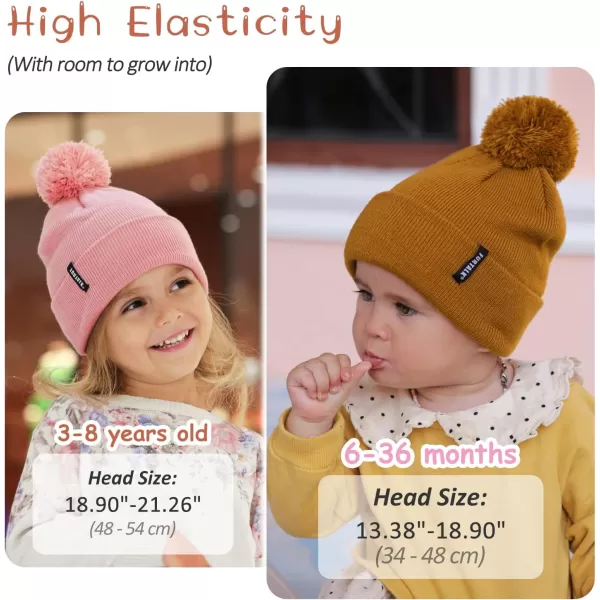 FURTALK Toddler Winter Hat Baby Boys Girls Pom Pom Beanie Hat Double Layer Kids Knit Winter Pom Hats