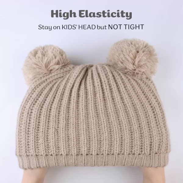 FURTALK Toddler Winter Hat Pom Beanie Fleece Lined Knit Hats for Baby Kids Boys Girls 1-3 Years