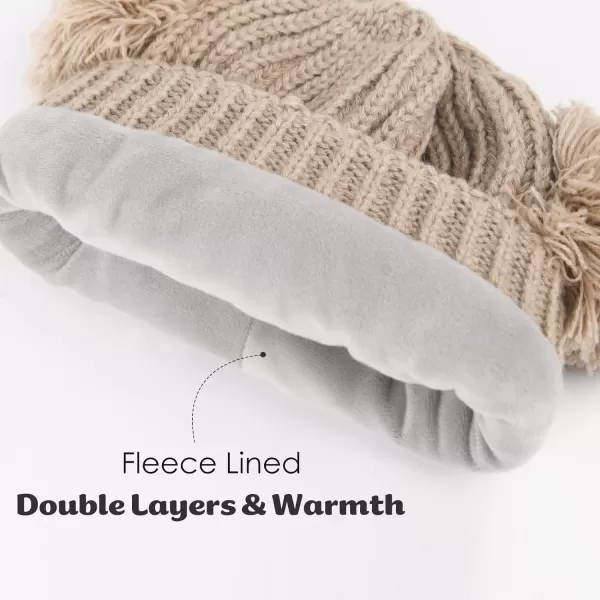 FURTALK Toddler Winter Hat Pom Beanie Fleece Lined Knit Hats for Baby Kids Boys Girls 1-3 Years