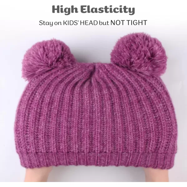FURTALK Toddler Winter Hat Pom Beanie Fleece Lined Knit Hats for Baby Kids Boys Girls 1-3 Years