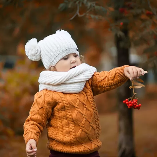 FURTALK Toddler Winter Hat Pom Beanie Fleece Lined Knit Hats for Baby Kids Boys Girls 1-3 Years