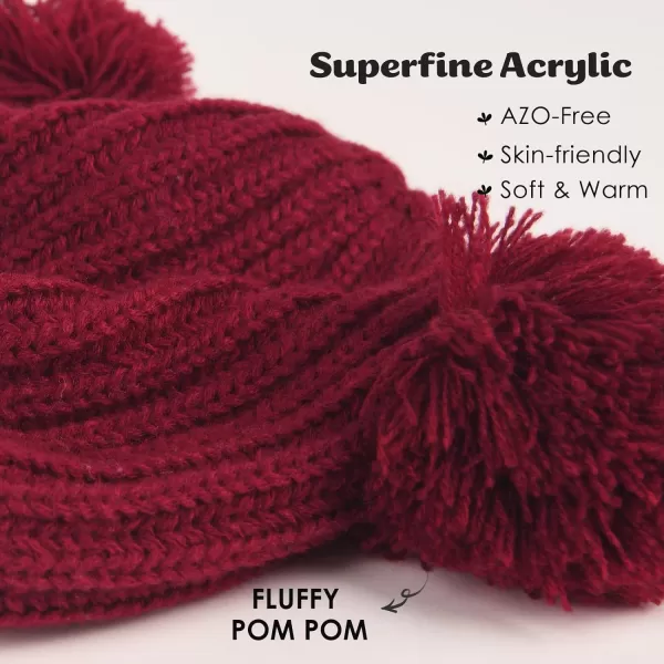 FURTALK Toddler Winter Hat Pom Beanie Fleece Lined Knit Hats for Baby Kids Boys Girls 1-3 Years