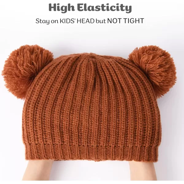 FURTALK Toddler Winter Hat Pom Beanie Fleece Lined Knit Hats for Baby Kids Boys Girls 1-3 Years