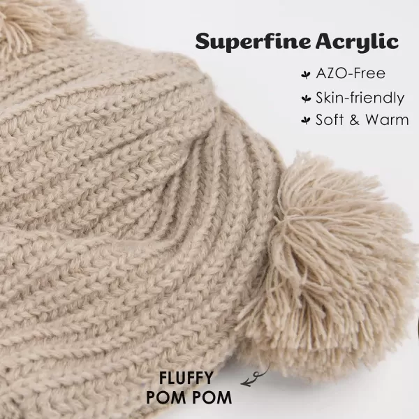 FURTALK Toddler Winter Hat Pom Beanie Fleece Lined Knit Hats for Baby Kids Boys Girls 1-3 Years
