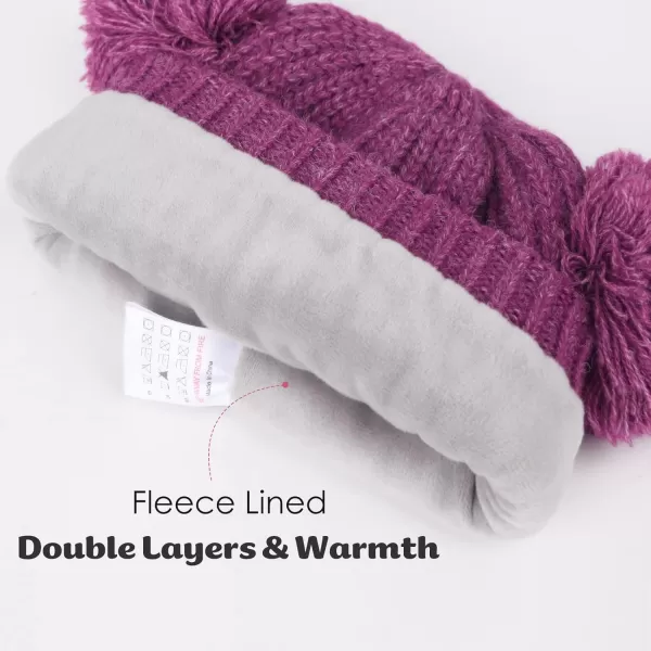 FURTALK Toddler Winter Hat Pom Beanie Fleece Lined Knit Hats for Baby Kids Boys Girls 1-3 Years