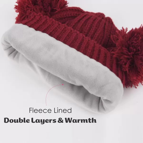 FURTALK Toddler Winter Hat Pom Beanie Fleece Lined Knit Hats for Baby Kids Boys Girls 1-3 Years