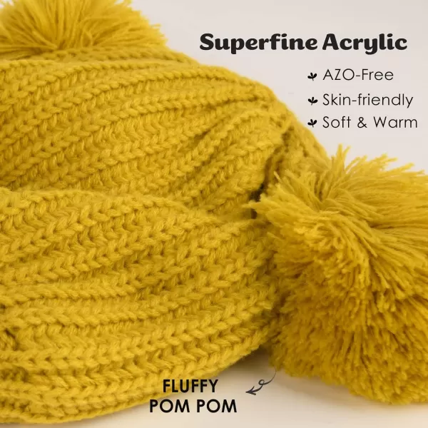 FURTALK Toddler Winter Hat Pom Beanie Fleece Lined Knit Hats for Baby Kids Boys Girls 1-3 Years