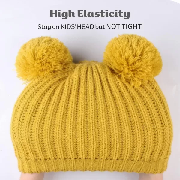 FURTALK Toddler Winter Hat Pom Beanie Fleece Lined Knit Hats for Baby Kids Boys Girls 1-3 Years