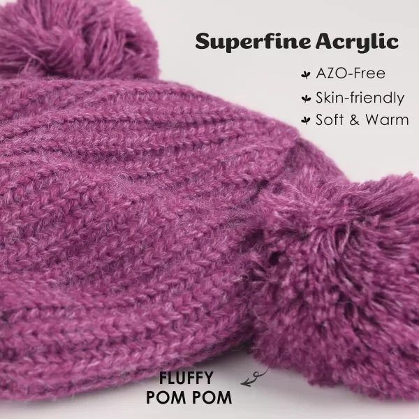 FURTALK Toddler Winter Hat Pom Beanie Fleece Lined Knit Hats for Baby Kids Boys Girls 1-3 Years