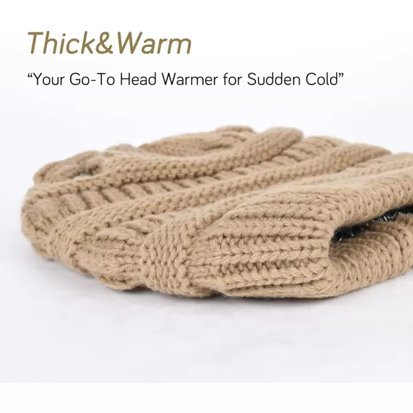 FURTALK Winter Beanie Hat for Women Satin Lined Cable Knit Chunky Slouchy Beanies Skull Warm Cap