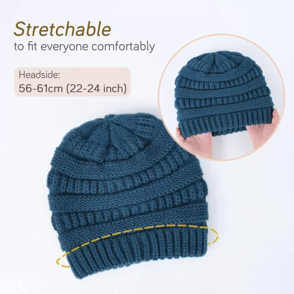 FURTALK Winter Beanie Hat for Women Satin Lined Cable Knit Chunky Slouchy Beanies Skull Warm Cap
