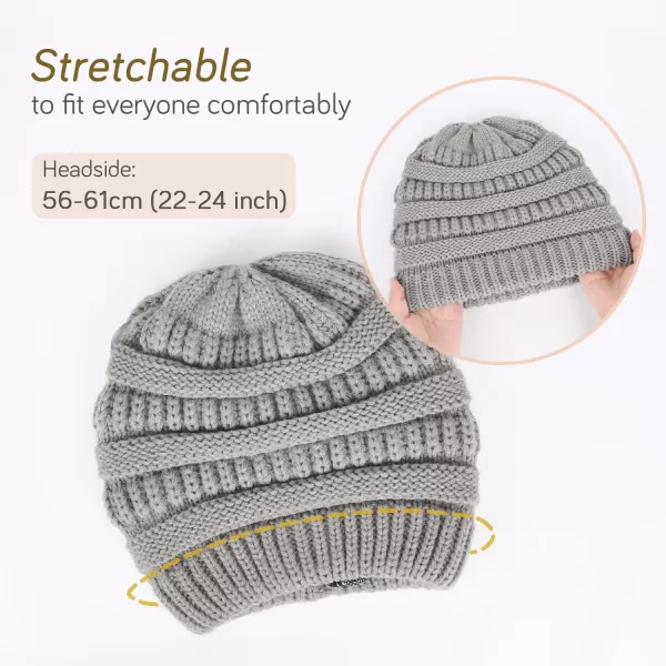 FURTALK Winter Beanie Hat for Women Satin Lined Cable Knit Chunky Slouchy Beanies Skull Warm Cap