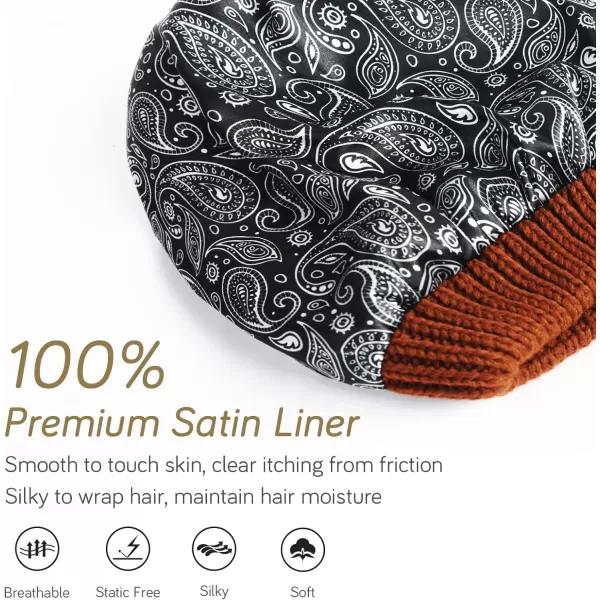 FURTALK Winter Beanie Hat for Women Satin Lined Cable Knit Chunky Slouchy Beanies Skull Warm Cap