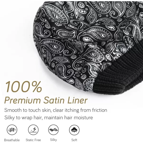 FURTALK Winter Beanie Hat for Women Satin Lined Cable Knit Chunky Slouchy Beanies Skull Warm Cap