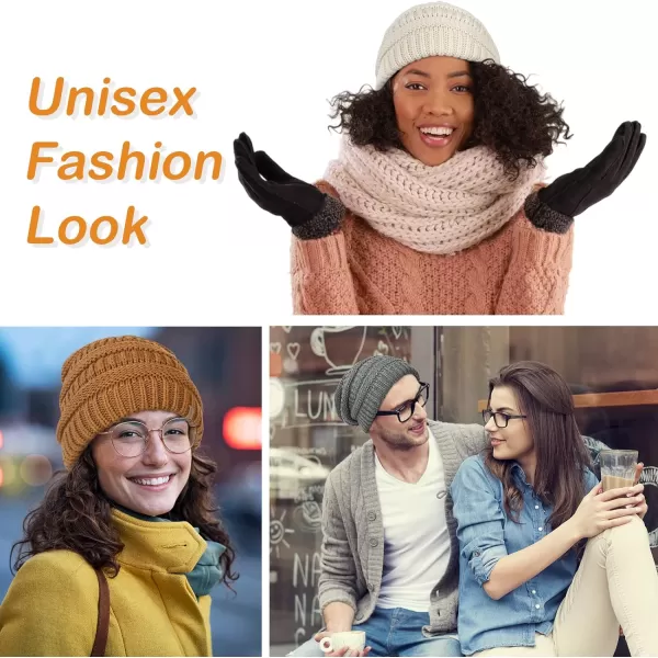 FURTALK Winter Beanie Hat for Women Satin Lined Cable Knit Chunky Slouchy Beanies Skull Warm Cap