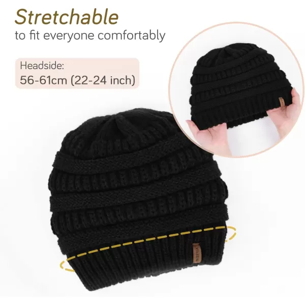 FURTALK Winter Beanie Hat for Women Satin Lined Cable Knit Chunky Slouchy Beanies Skull Warm Cap