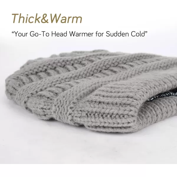 FURTALK Winter Beanie Hat for Women Satin Lined Cable Knit Chunky Slouchy Beanies Skull Warm Cap