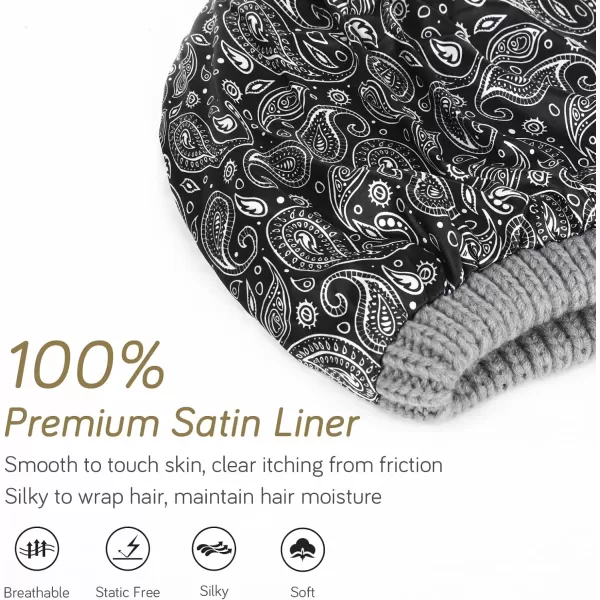 FURTALK Winter Beanie Hat for Women Satin Lined Cable Knit Chunky Slouchy Beanies Skull Warm Cap