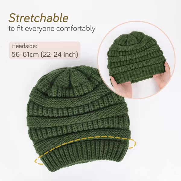 FURTALK Winter Beanie Hat for Women Satin Lined Cable Knit Chunky Slouchy Beanies Skull Warm Cap