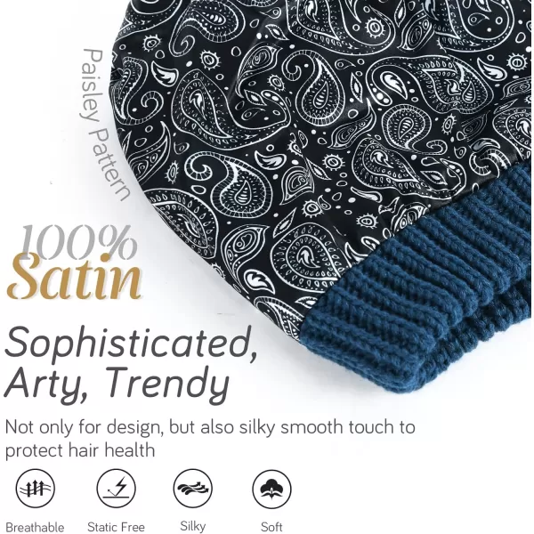 FURTALK Winter Beanie Hat for Women Satin Lined Cable Knit Chunky Slouchy Beanies Skull Warm Cap