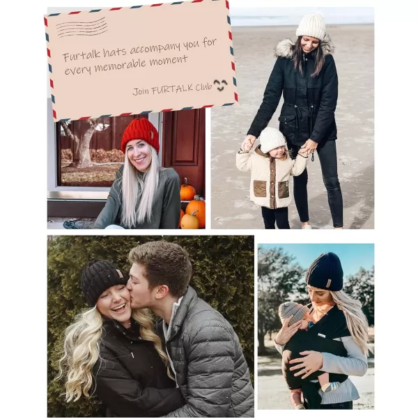 FURTALK Winter Hats for Women Fleece Lined Beanie Knit Chunky Womens Snow Cap