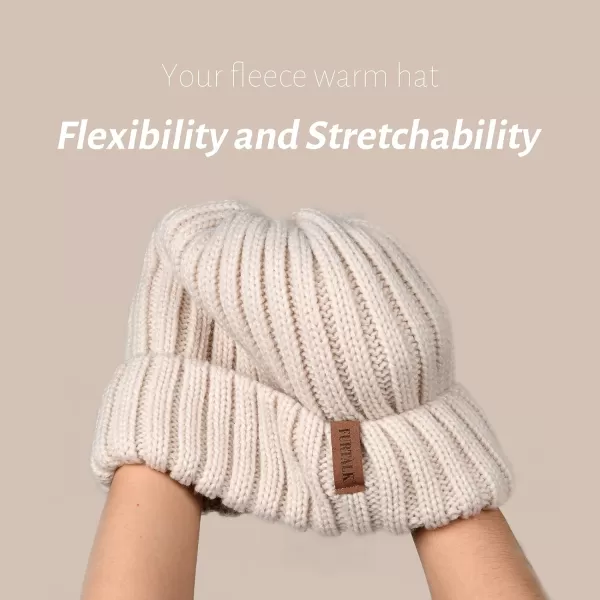 FURTALK Winter Hats for Women Fleece Lined Beanie Knit Chunky Womens Snow Cap