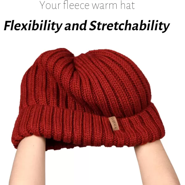 FURTALK Winter Hats for Women Fleece Lined Beanie Knit Chunky Womens Snow Cap
