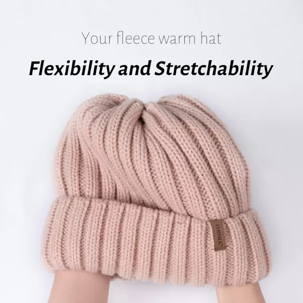FURTALK Winter Hats for Women Fleece Lined Beanie Knit Chunky Womens Snow Cap