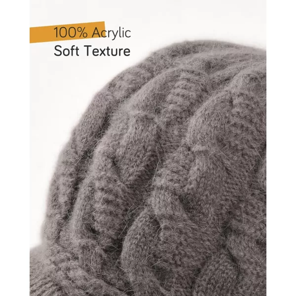 FURTALK Winter Knit Hats with Visor Brim Double Soft Lining for Women Warm Stylish Beanie Hats Slouchy Snow Caps