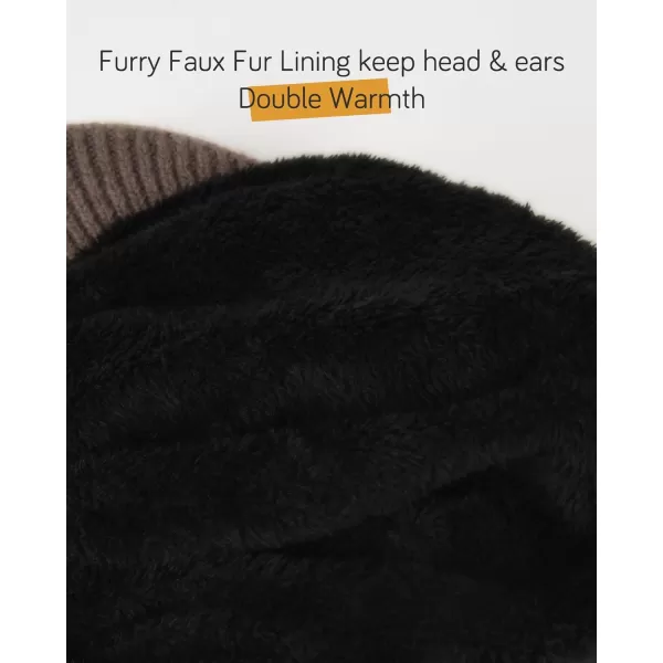 FURTALK Winter Knit Hats with Visor Brim Double Soft Lining for Women Warm Stylish Beanie Hats Slouchy Snow Caps