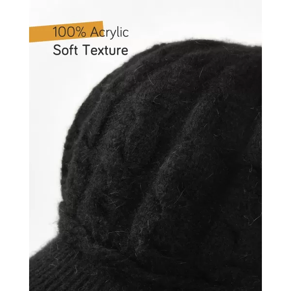 FURTALK Winter Knit Hats with Visor Brim Double Soft Lining for Women Warm Stylish Beanie Hats Slouchy Snow Caps
