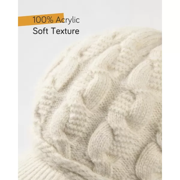 FURTALK Winter Knit Hats with Visor Brim Double Soft Lining for Women Warm Stylish Beanie Hats Slouchy Snow Caps