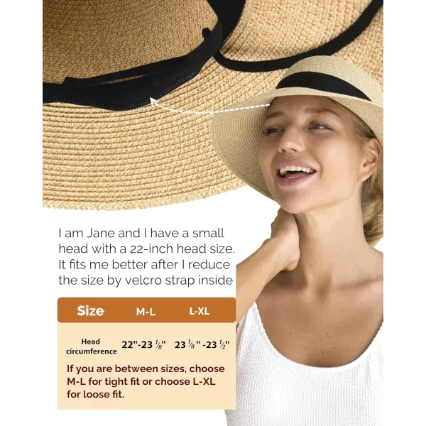 FURTALK Womens Beach Sun Straw Hat UV UPF50 Travel Foldable Brim Summer UV Hat