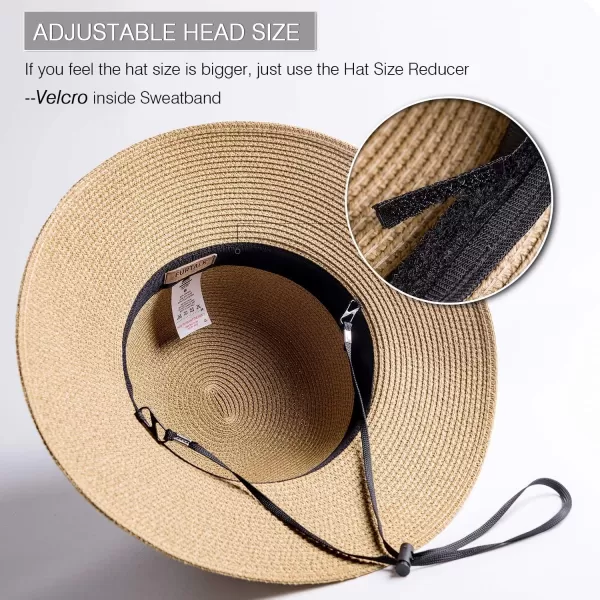 FURTALK Womens Beach Sun Straw Hat UV UPF50 Travel Foldable Brim Summer UV Hat