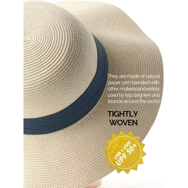 FURTALK Womens Beach Sun Straw Hat UV UPF50 Travel Foldable Brim Summer UV Hat