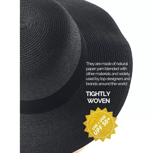 FURTALK Womens Beach Sun Straw Hat UV UPF50 Travel Foldable Brim Summer UV Hat