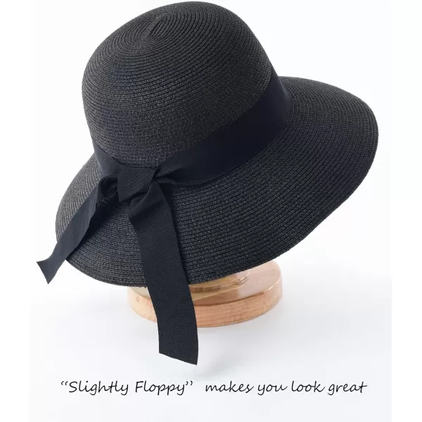 FURTALK Womens Beach Sun Straw Hat UV UPF50 Travel Foldable Brim Summer UV Hat