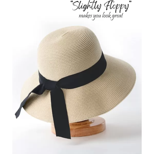 FURTALK Womens Beach Sun Straw Hat UV UPF50 Travel Foldable Brim Summer UV Hat