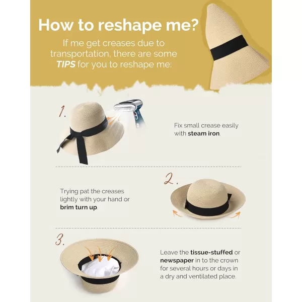 FURTALK Womens Beach Sun Straw Hat UV UPF50 Travel Foldable Brim Summer UV Hat